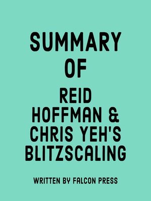 cover image of Summary of Reid Hoffman & Chris Yeh's Blitzscaling